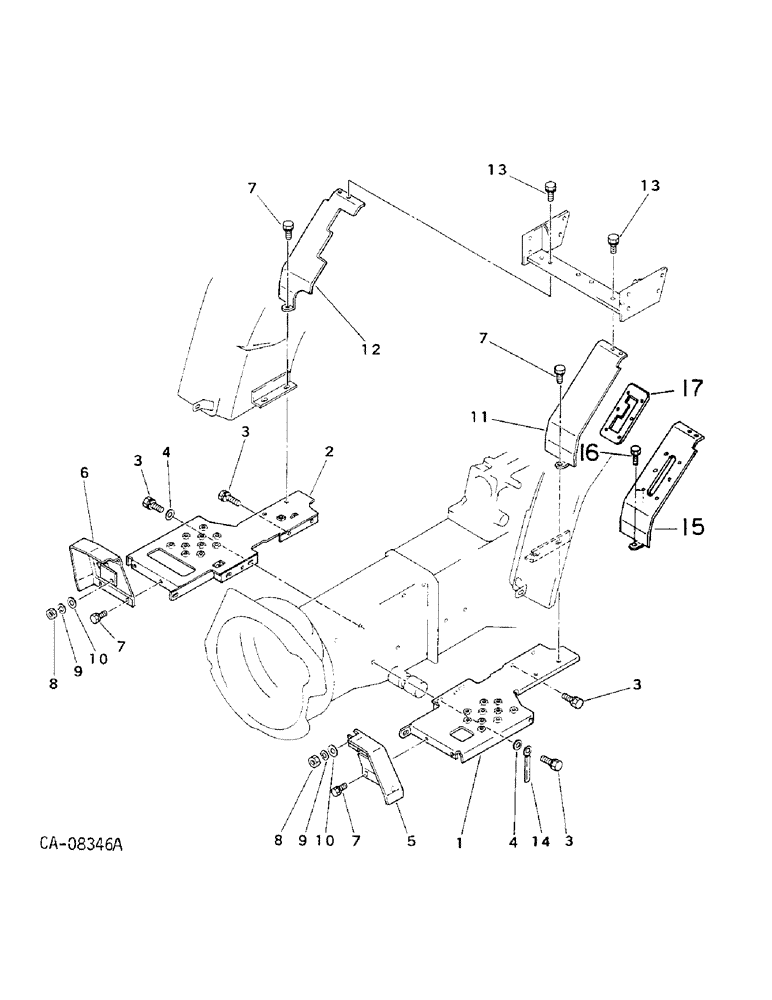 Схема запчастей Case IH 234 - (13-10) - SUPERSTRUCTURE, STEPS AND SUPPORT, 234 (05) - SUPERSTRUCTURE