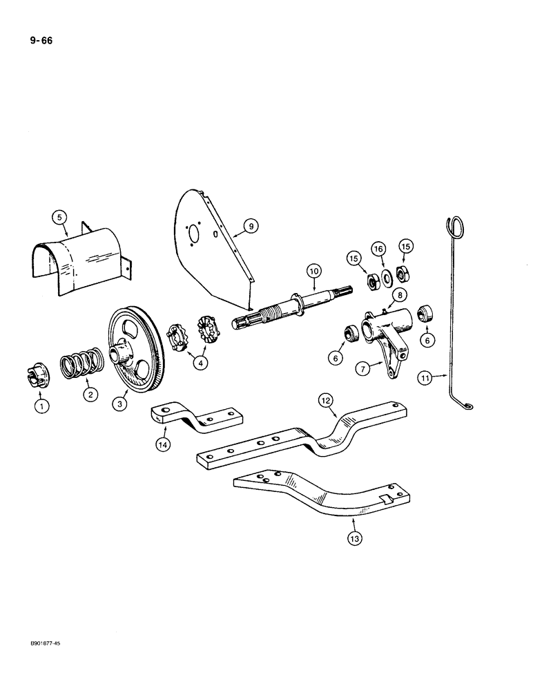 Схема запчастей Case IH 1100 - (9-66) - HITCH PARTS, FOR USE WITH HAY CONDITIONER, 1100 MOWER (09) - CHASSIS/ATTACHMENTS