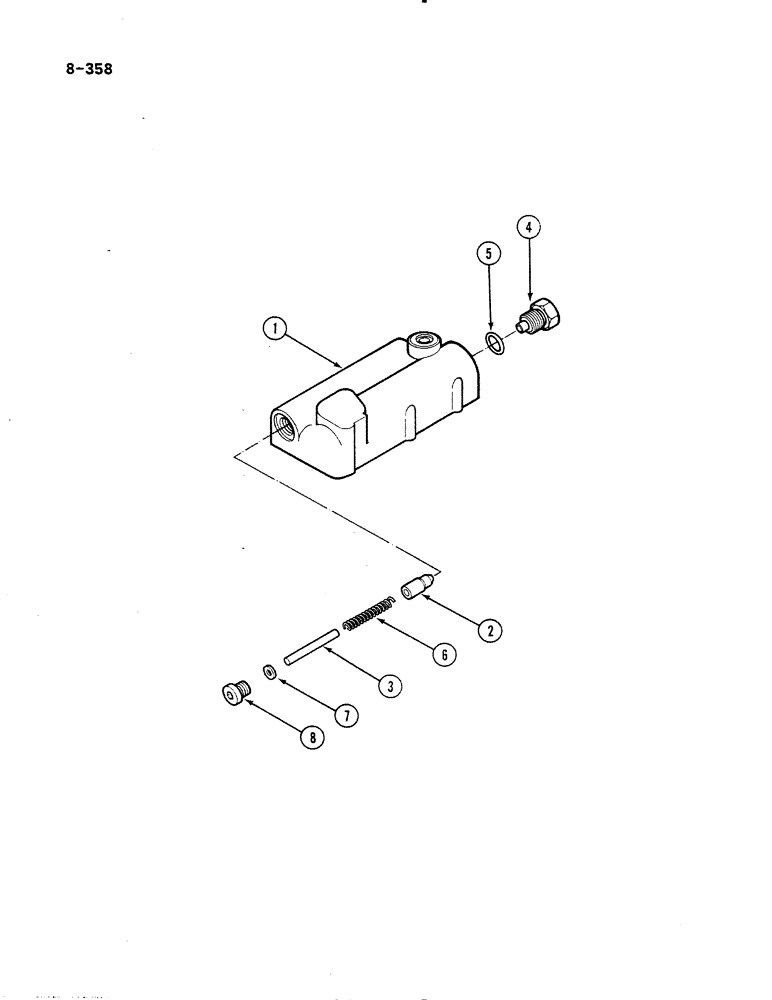 Схема запчастей Case IH 485 - (8-358) - REGULATOR VALVE, FORWARD AND REVERSE, P.I.N. 18001 AND AFTER (08) - HYDRAULICS