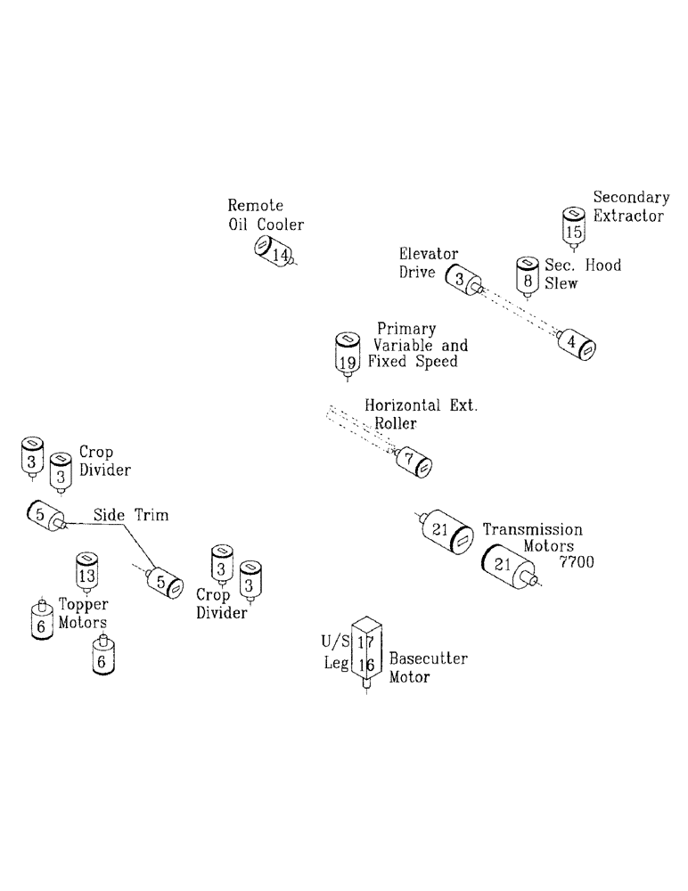 Схема запчастей Case IH 7000 - (B00-15) - HYDRAULIC MOTORS, FLORIDA OPTION Hydraulic Components & Circuits