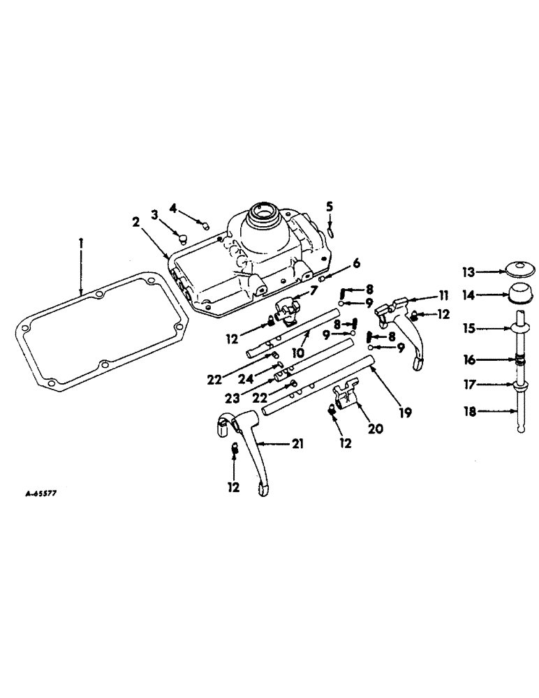 Схема запчастей Case IH 414 - (140) - TRANSMISSION CONTROL LEVER AND HOUSING (14) - MAIN GEARBOX & DRIVE