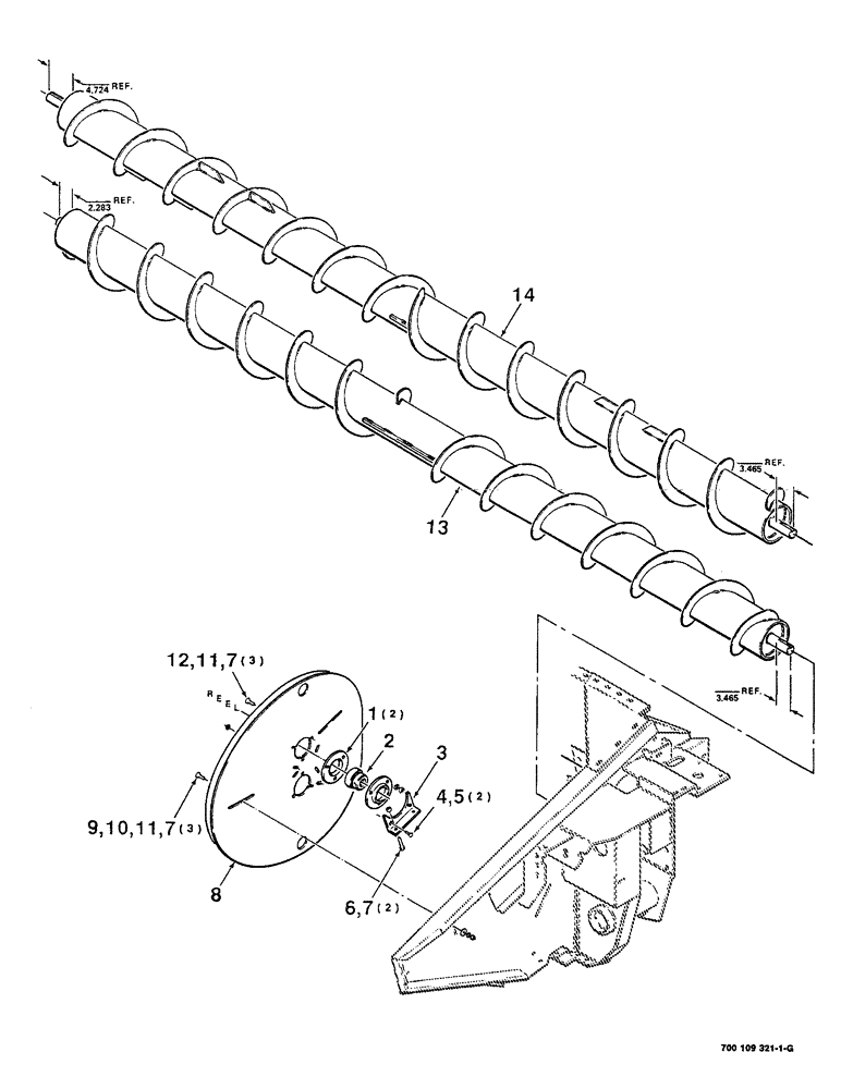 Схема запчастей Case IH 8350 - (6-02) - AUGERS AND REEL CAM ASSEMBLY (09) - CHASSIS