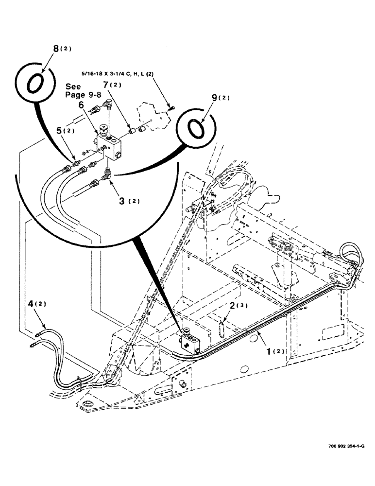 Схема запчастей Case IH 8430 - (9-06) - HYDRAULIC THREADER KIT (FLOW CONTROL), (HK50574 HYDRAULIC Decals & Attachments