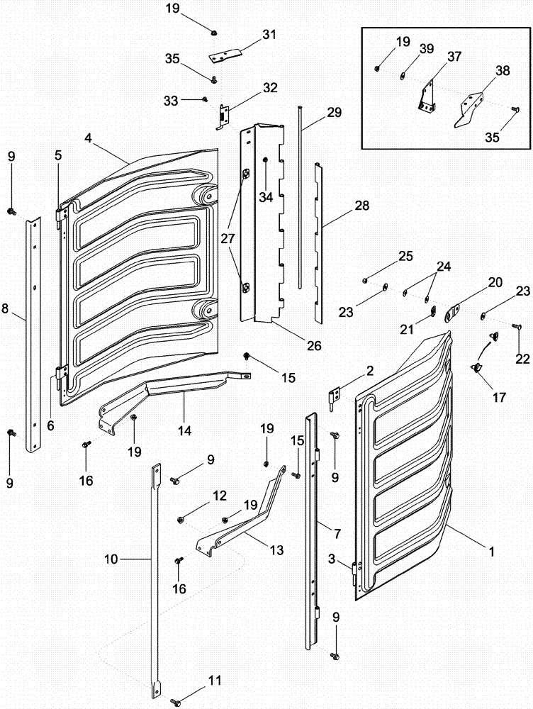 Схема запчастей Case IH 620 - (09A-36) - FRONT AND REAR DOORS (13) - PICKING SYSTEM