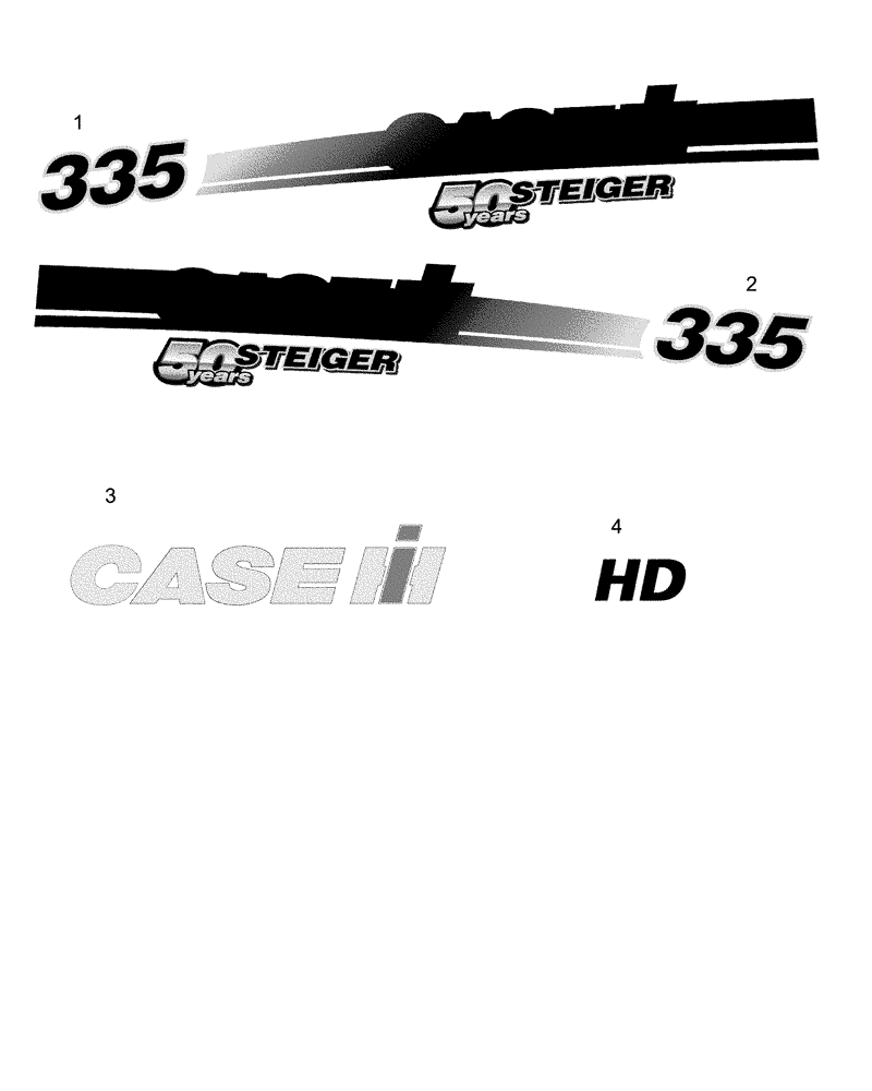 Схема запчастей Case IH STEIGER 335 - (09-50) - DECALS, HOOD, BSN Z8F111501 (09) - CHASSIS