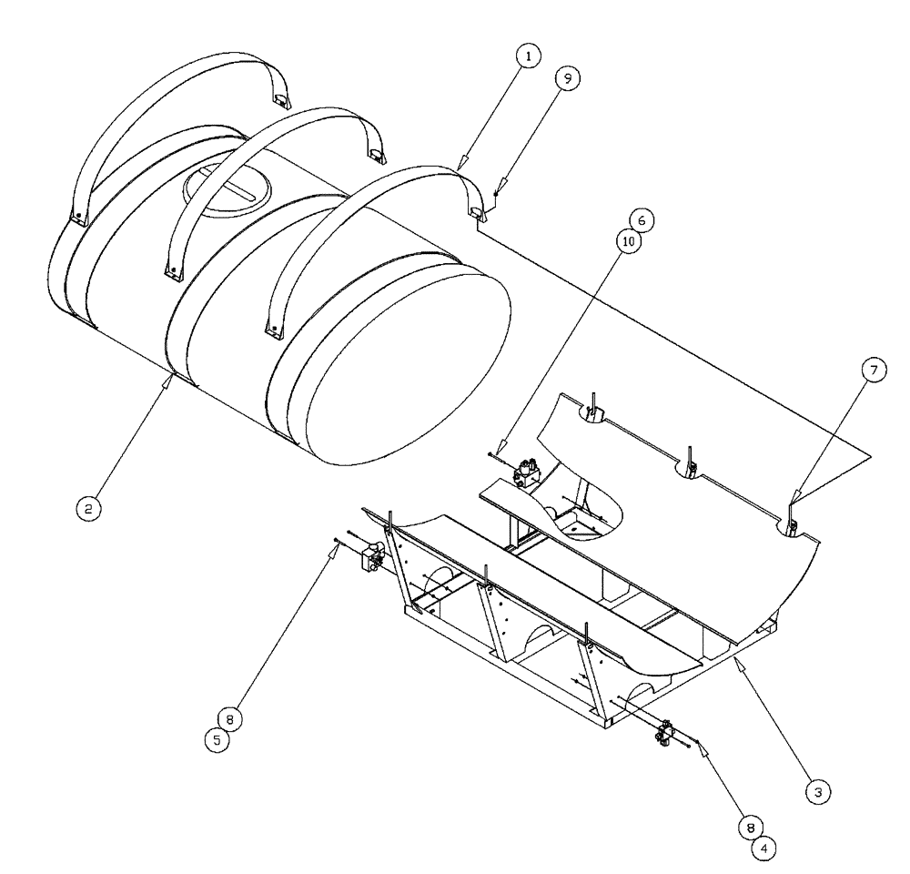 Схема запчастей Case IH PATRIOT NT - (09-009) - 500 GAL TANK AND SKID Liquid Plumbing