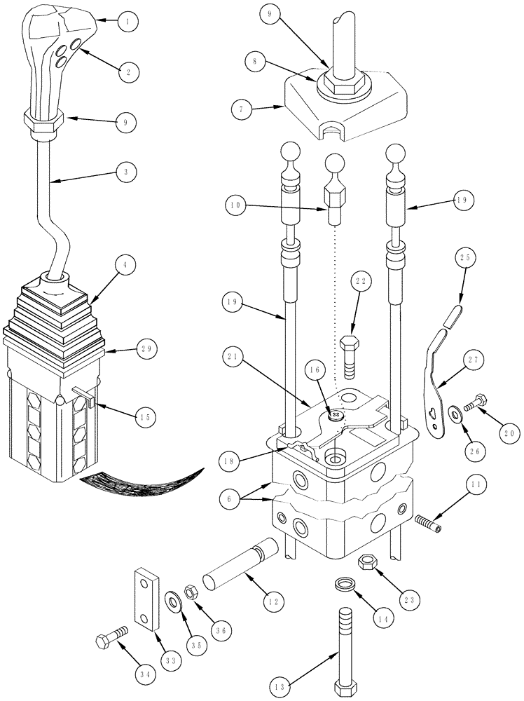 Схема запчастей Case IH L655 - (08-08) - CONTROL ASSEMBLY 2 FUNCTION MX100 - MX135 Power Shift Transmission (08) - HYDRAULICS