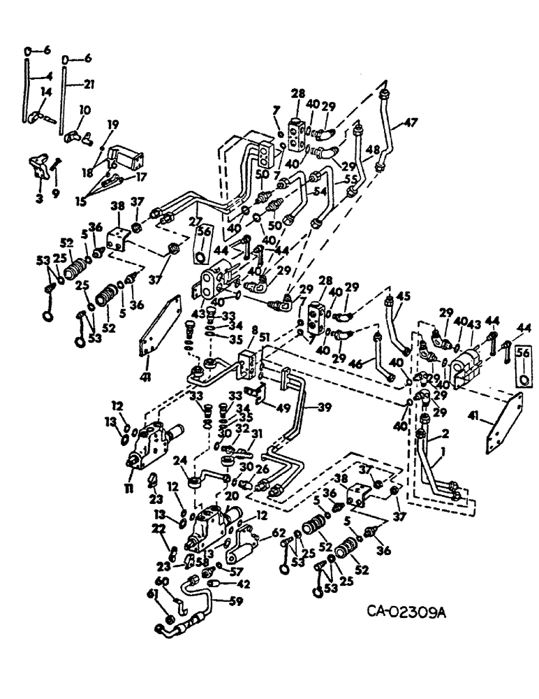 Схема запчастей Case IH 966 - (10-37) - HYDRAULICS, AUXILIARY VALVES AND TUBES, FRONT AND REAR (07) - HYDRAULICS