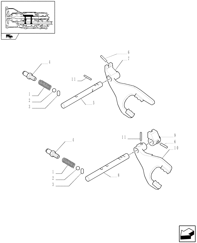 Схема запчастей Case IH FARMALL 75C - (1.32.2[03]) - CENTRAL REDUCTION GEARS CONTROLS (03) - TRANSMISSION