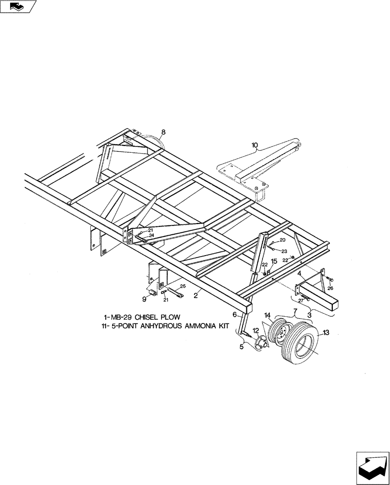Схема запчастей Case IH CHIZZL CHAMP - (39.100.06) - MB-29 CHIZL CHAMP ASSEMBLY (39) - FRAMES AND BALLASTING