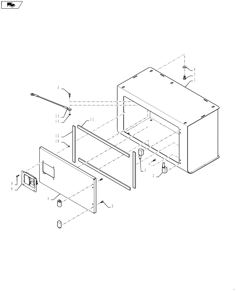 Схема запчастей Case IH 4430 - (39.100.02) - STORAGE BOX (39) - FRAMES AND BALLASTING