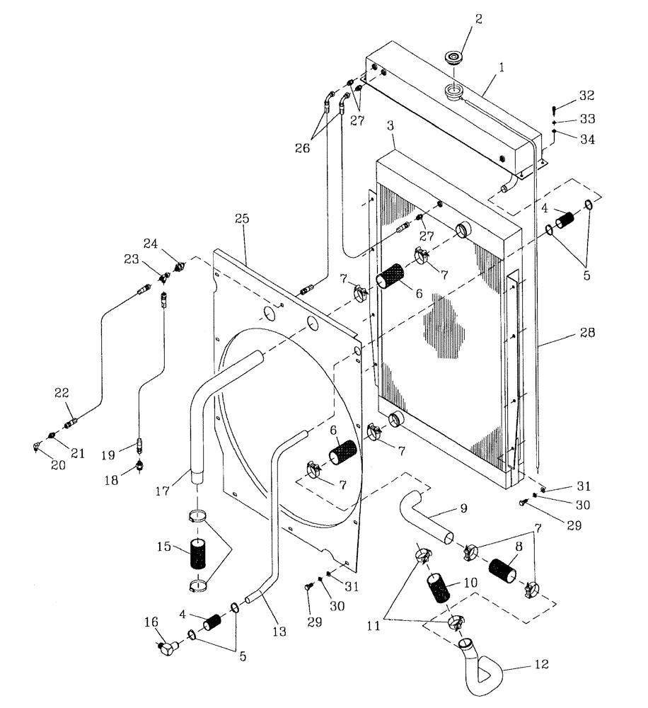Схема запчастей Case IH AUSTOFT - (C03-01) - WATER RADIATOR Engine & Engine Attachments