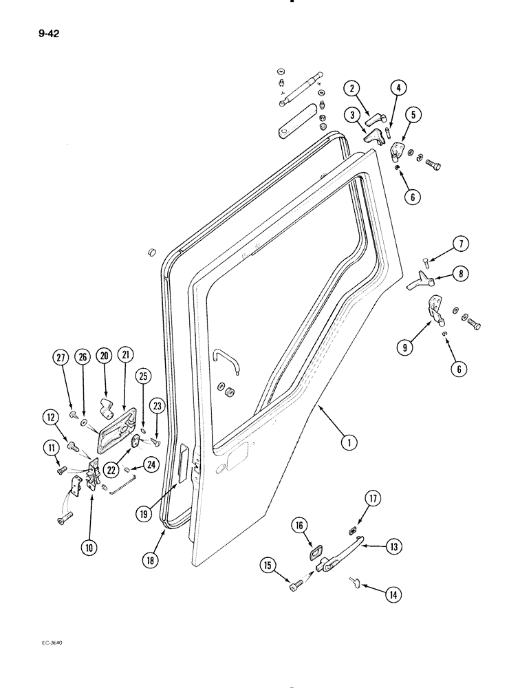 Схема запчастей Case IH 595 - (9-042) - CAB, DOORS (09) - CHASSIS/ATTACHMENTS
