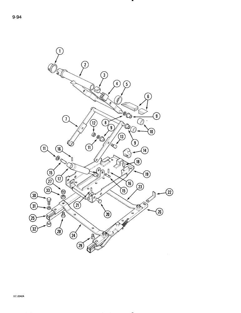 Схема запчастей Case IH 595 - (9-094) - SUSPENSION SEAT, TRACTOR WITHOUT CAB (09) - CHASSIS/ATTACHMENTS