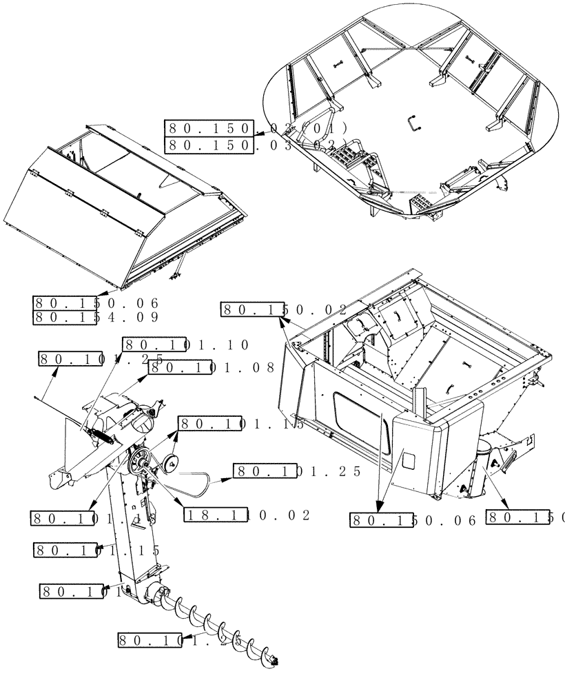 Схема запчастей Case IH 8120 - (00.000.80[01]) - PICTORIAL INDEX - GRAIN TANK (00) - GENERAL & PICTORIAL INDEX
