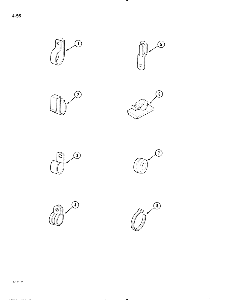 Схема запчастей Case IH 695 - (4-56) - ELECTRICAL CLIPS, STRAPS AND GROMMETS (04) - ELECTRICAL SYSTEMS