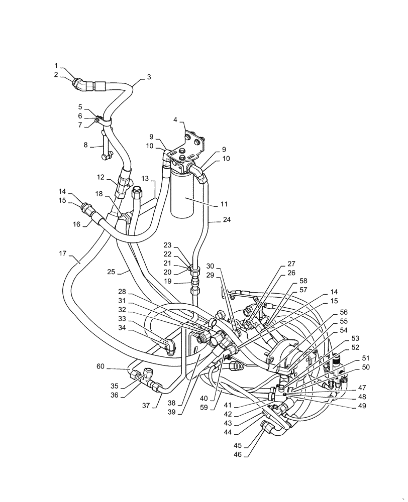 Схема запчастей Case IH 440 - (06-09) - HYDROSTATICS - PUMP, SUPPLY AND RETURN (440) (06) - POWER TRAIN