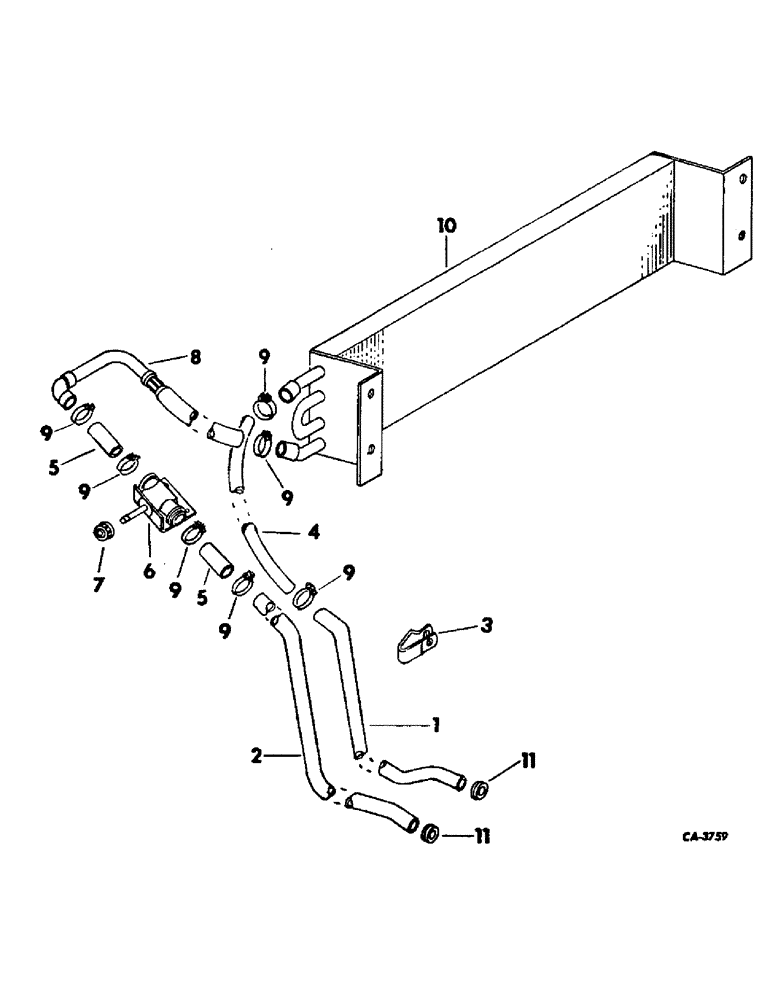 Схема запчастей Case IH 4166 - (13-11) - SUPERSTRUCTURE, HEATER AND CONNECTIONS (05) - SUPERSTRUCTURE