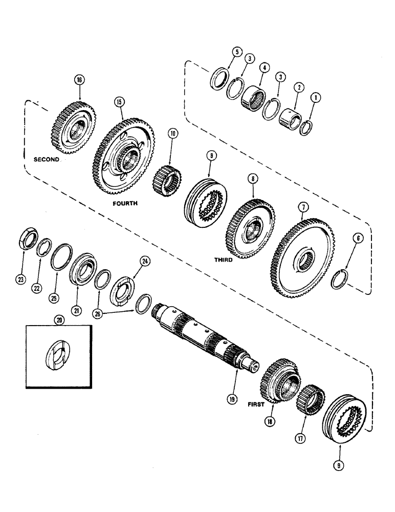 Схема запчастей Case IH 2470 - (230) - INTERMEDIATE SHAFT (06) - POWER TRAIN