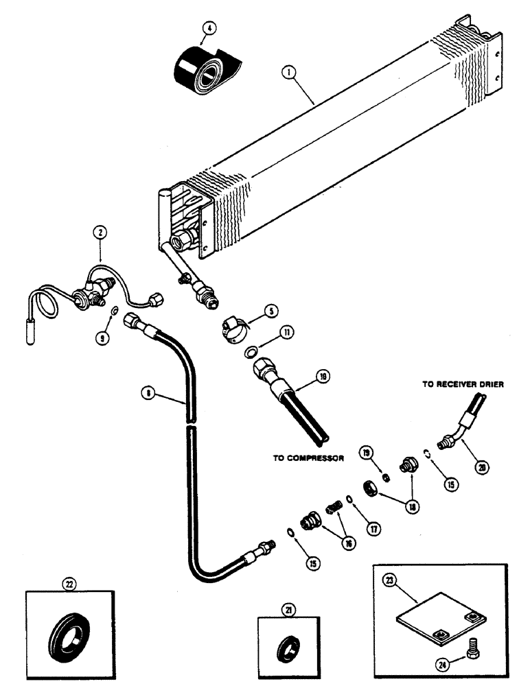 Схема запчастей Case IH 2590 - (9-398) - CAB, AIR CONDITIONING COOLING SYSTEM (09) - CHASSIS/ATTACHMENTS