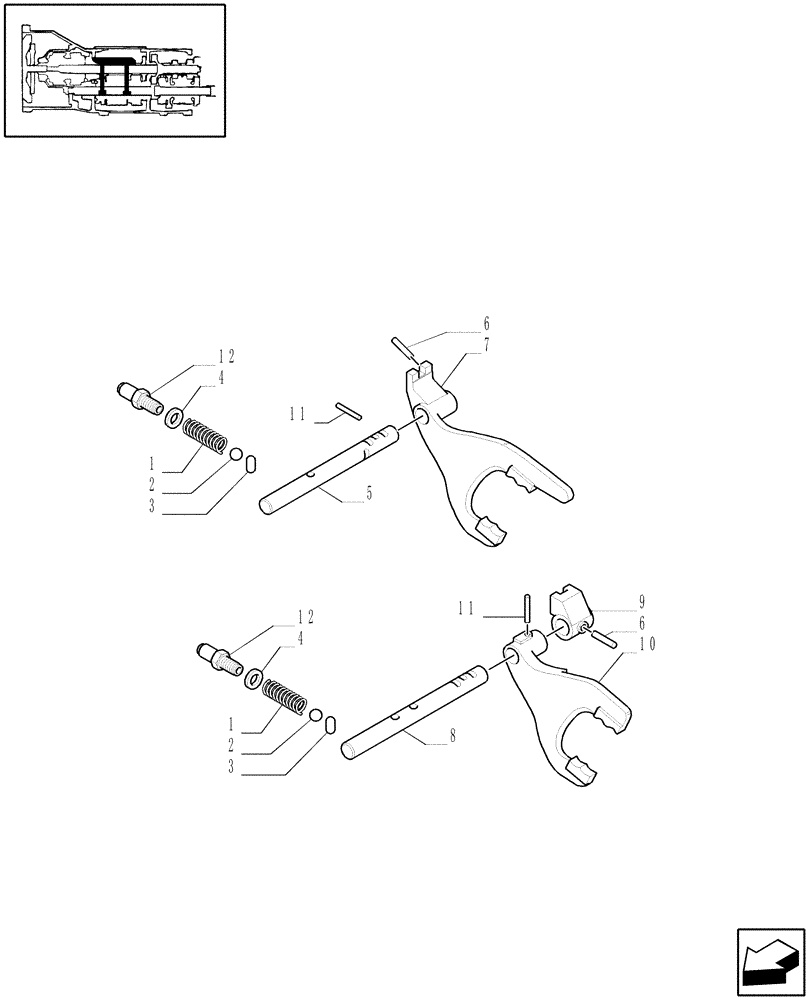 Схема запчастей Case IH JX1095N - (1.32.2[02]) - CENTRAL REDUCTION GEARS CONTROLS (03) - TRANSMISSION