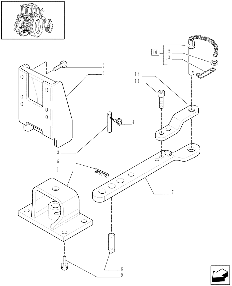 Схема запчастей Case IH PUMA 210 - (1.89.0/04) - (VAR.839) INDIPENDENT SWINGING DRAWBAR - NASO - WITH CLEVIS (09) - IMPLEMENT LIFT