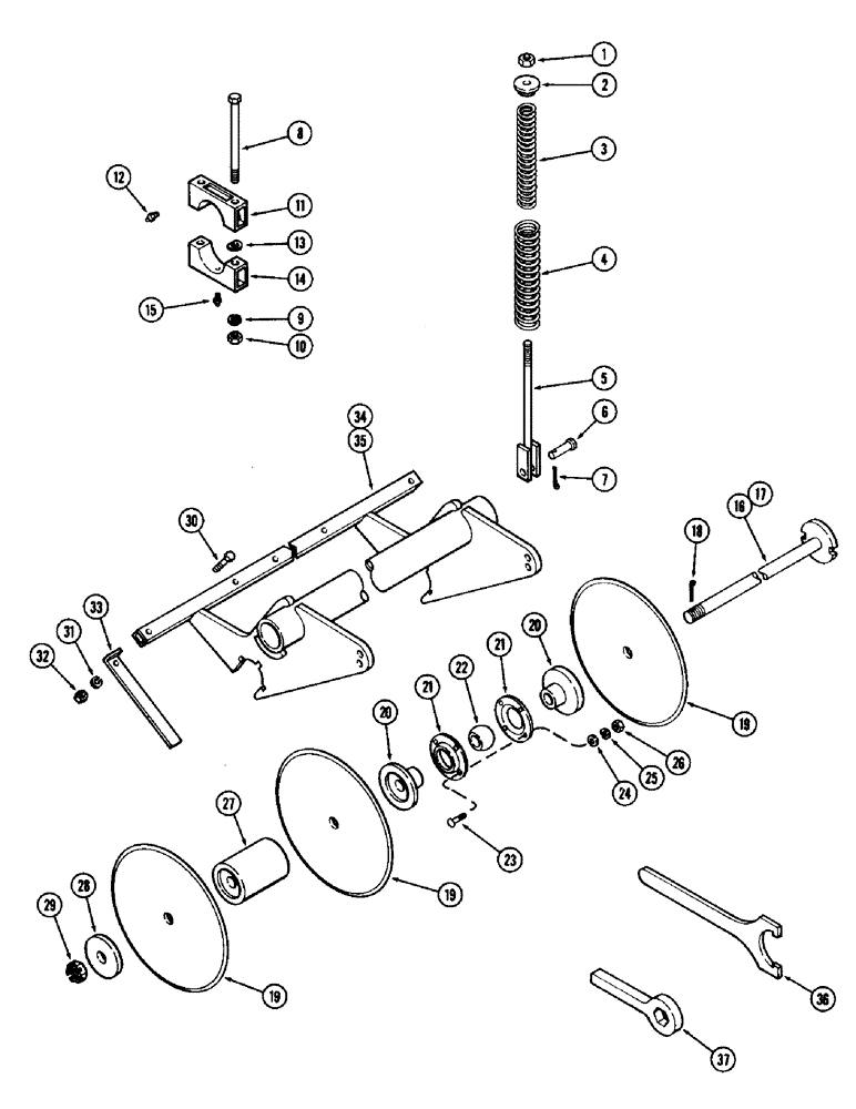 Схема запчастей Case IH SC5 - (16) - GANG RIGHT HAND, 7 AND 9 BLADE 