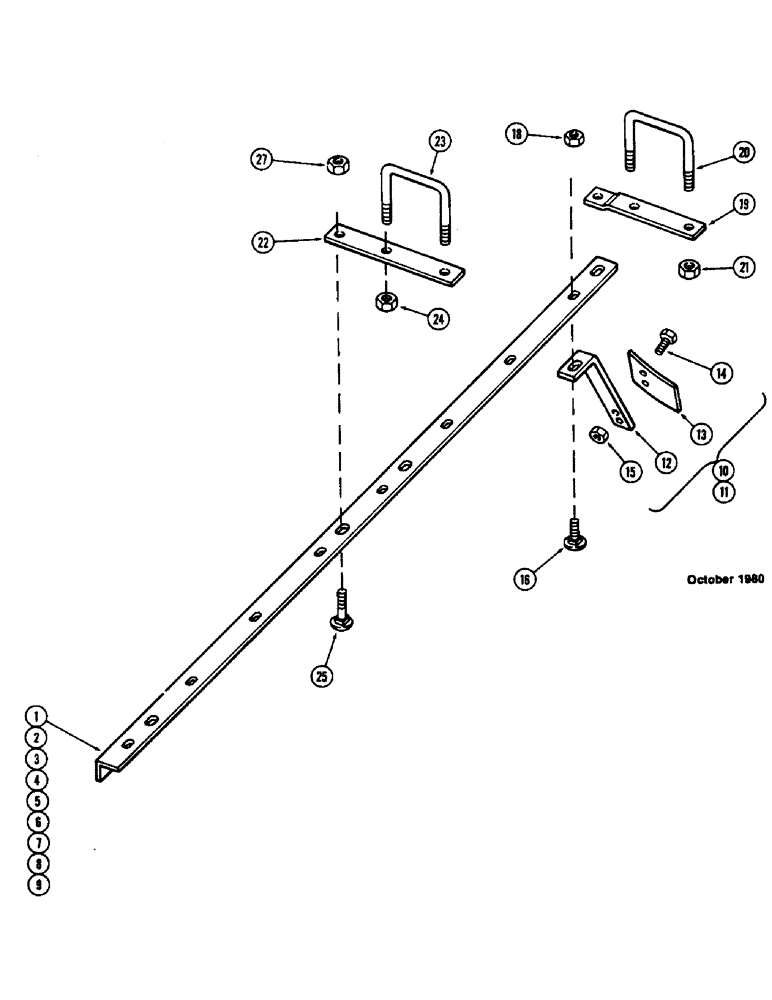 Схема запчастей Case IH D39 - (38) - SCRAPER BARS & SCRAPERS, WING GANG 