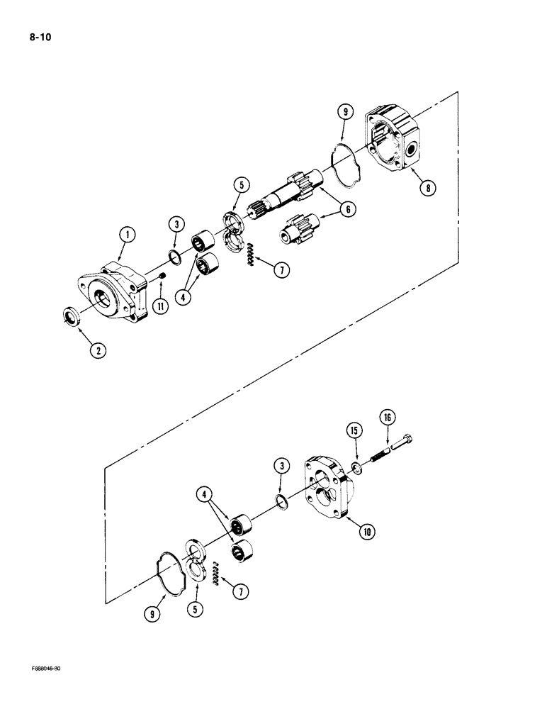 Схема запчастей Case IH KP-525 - (8-10) - HYDRAULIC, PUMP ASSEMBLY (08) - HYDRAULICS