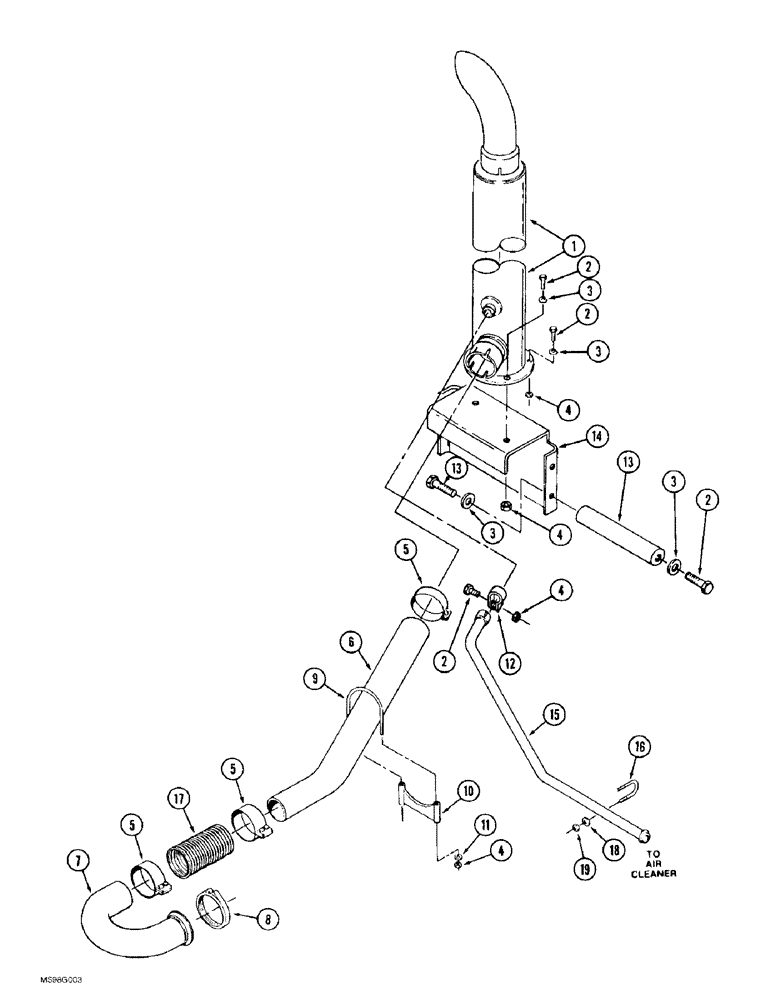 Схема запчастей Case IH 9370 QUADTRAC - (2-016) - EXHAUST SYSTEM (02) - ENGINE