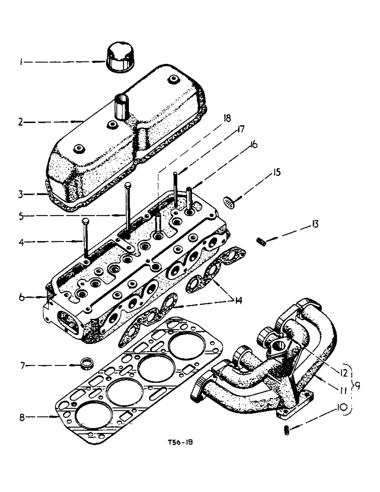Схема запчастей Case IH 276 - (2-03) - CYLINDER HEAD AND MANIFOLDS (02) - ENGINE
