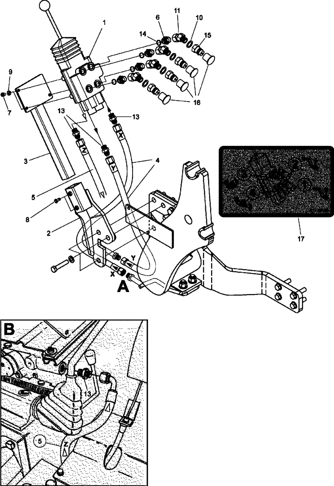 Схема запчастей Case IH L530 - (35.525.AA[01]) - HYDRAULIC KIT, FARMALL 45A, 55A (35) - HYDRAULIC SYSTEMS