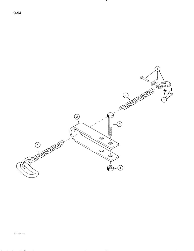 Схема запчастей Case IH 475 - (9-54) - SAFETY CHAIN (09) - CHASSIS/ATTACHMENTS