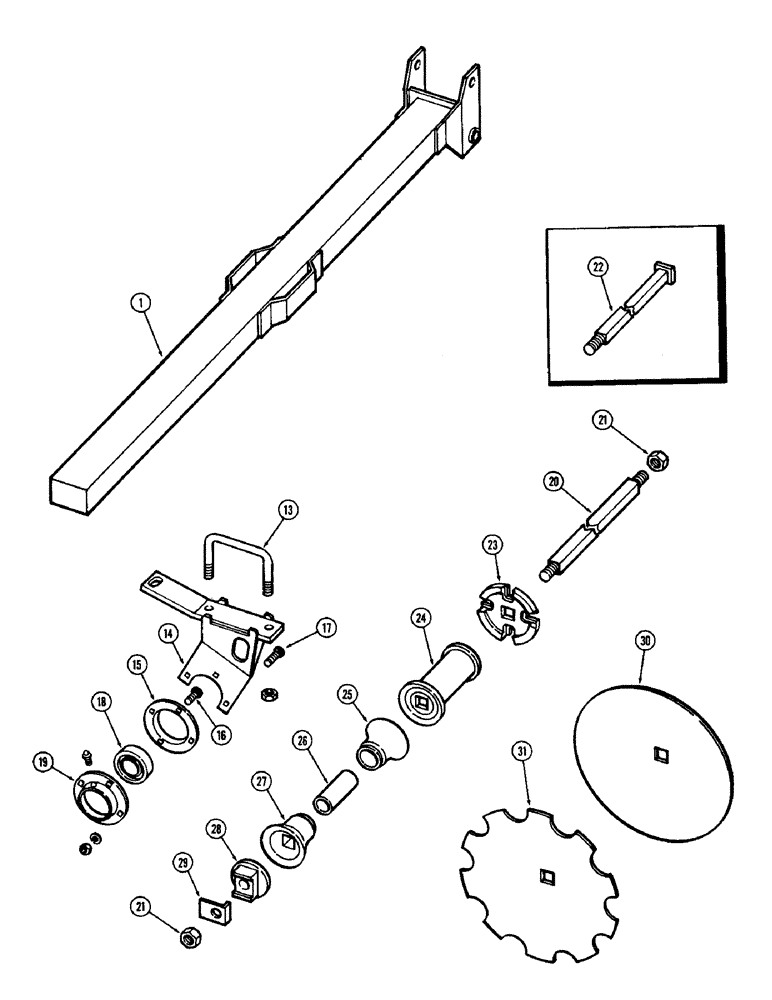 Схема запчастей Case IH F21 - (036) - REAR LEFT GANG, 7 INCH SPACING, F21, F21-7-214 & 228 