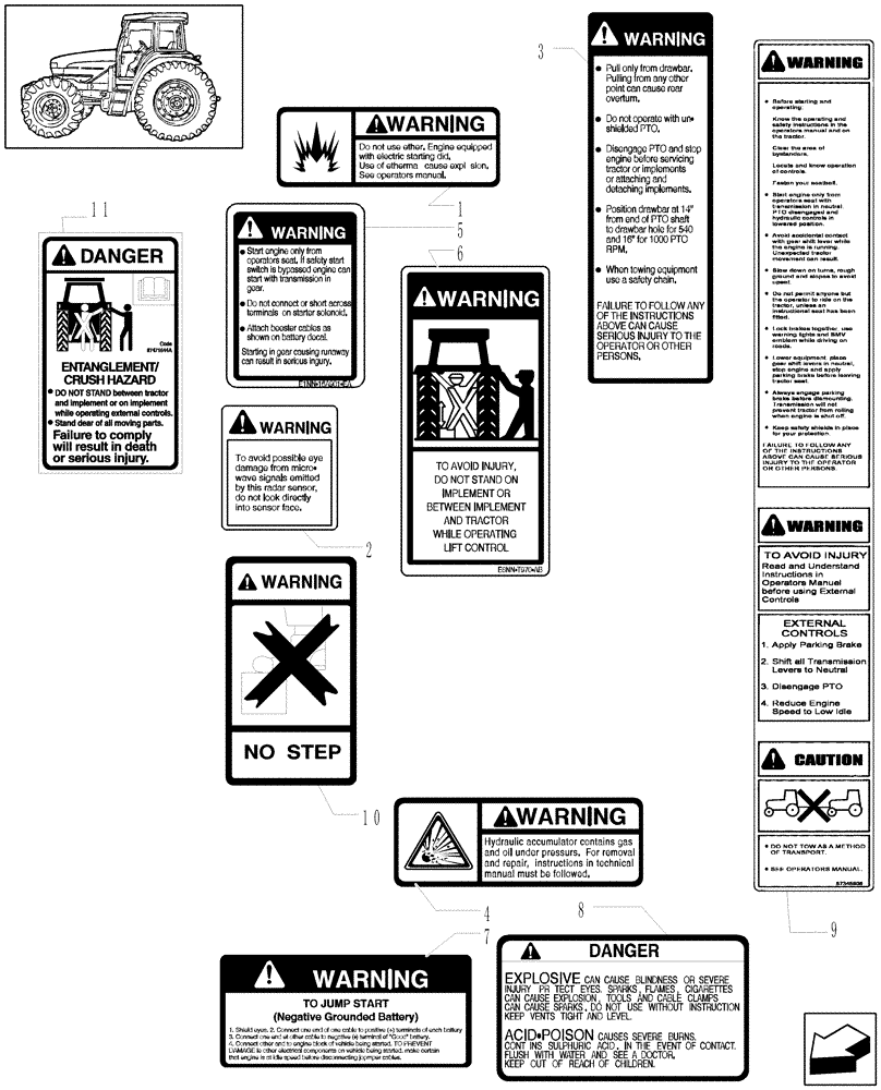 Схема запчастей Case IH MAXXUM 140 - (1.98.0/02[01]) - NORTH AMERICA VERSION - DECALS (VAR.330007-335007) (13) - DECALS