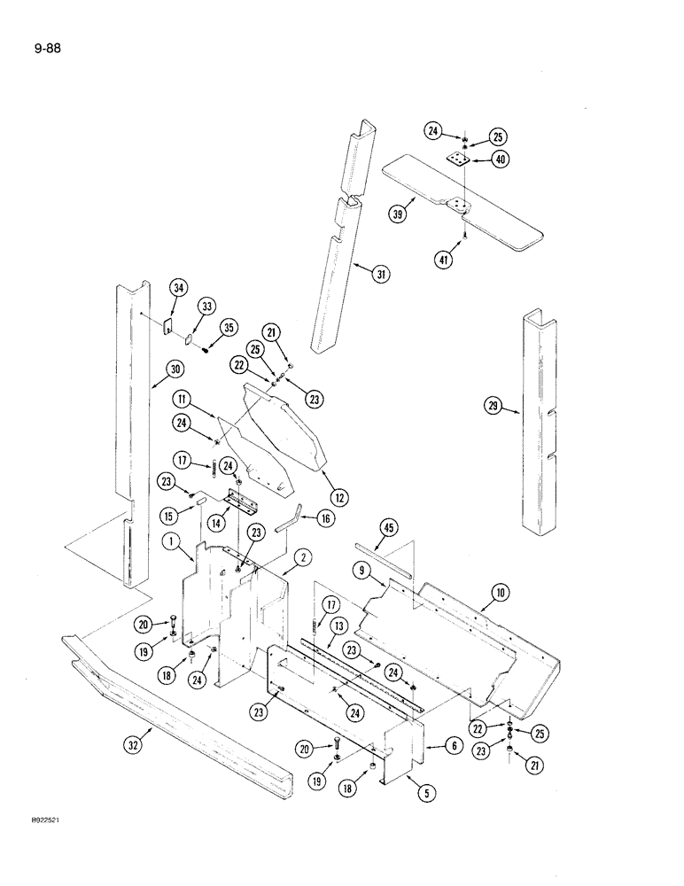 Схема запчастей Case IH 9230 - (9-088) - STORAGE COMPARTMENTS, IF EQUIPPED (09) - CHASSIS/ATTACHMENTS