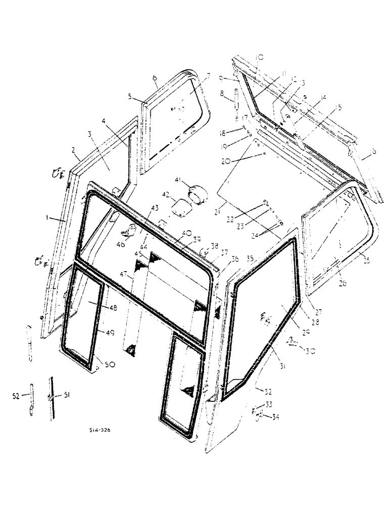 Схема запчастей Case IH 574 - (13-120A) - SAFETY CAB - ISO MOUNTED (05) - SUPERSTRUCTURE
