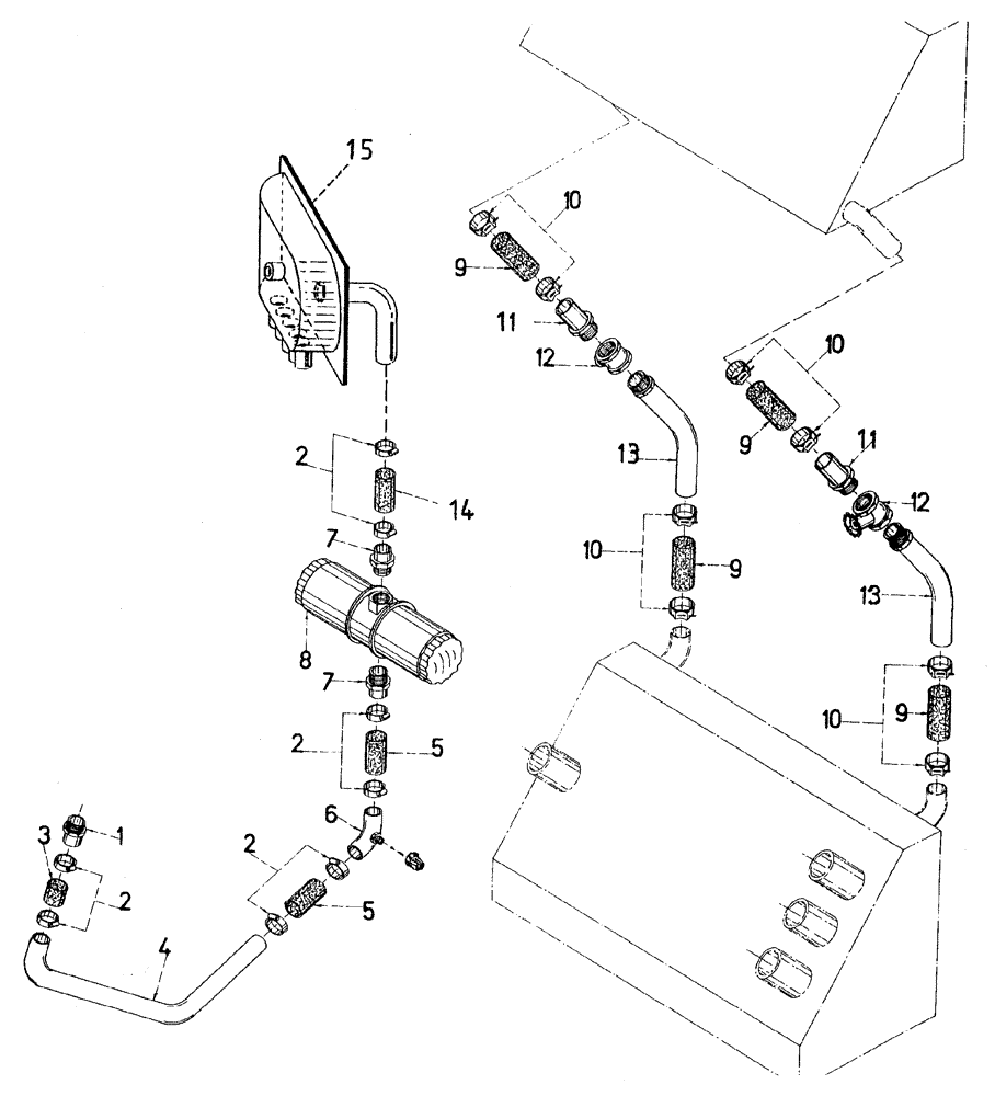 Схема запчастей Case IH 7700 - (B05[03]) - HYDRAULIC SUCTION LINES, SWINGING KNIFE Hydraulic Components & Circuits