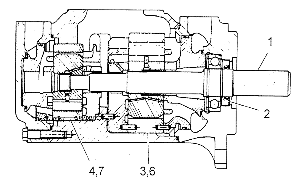Схема запчастей Case IH 7700 - (B04[05]) - HYDRAULIC PUMP DENISON Hydraulic Components & Circuits