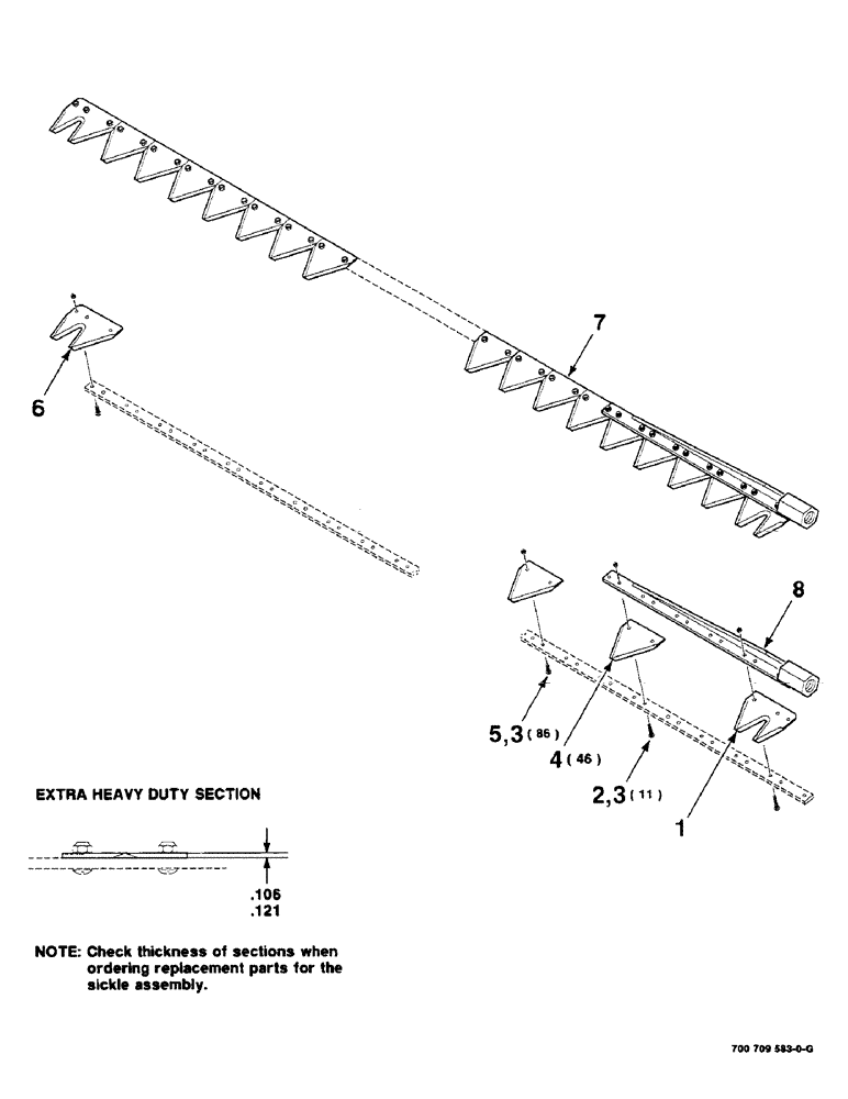 Схема запчастей Case IH 8350 - (3-04) - SICKLE ASSEMBLY, BOLTED, EXTRA HEAVY DUTY (09) - CHASSIS