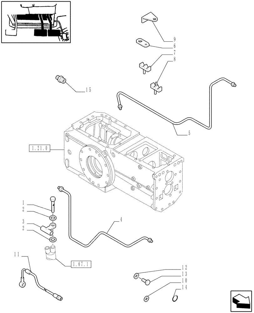 Схема запчастей Case IH JX70 - (1.92.68[02]) - BRAKE PIPING - C6376 (10) - OPERATORS PLATFORM/CAB