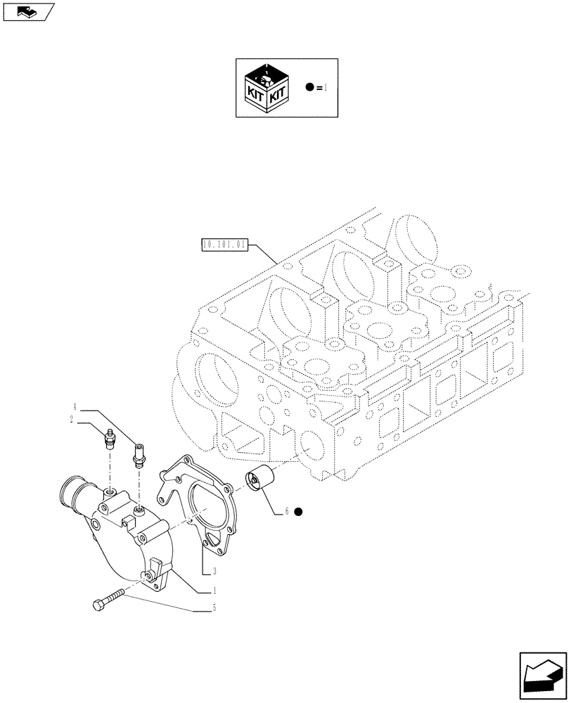 Схема запчастей Case IH F3AE0684S E914 - (10.402.01) - TEMPERATURE CONTROL - THERMOSTAT (10) - ENGINE
