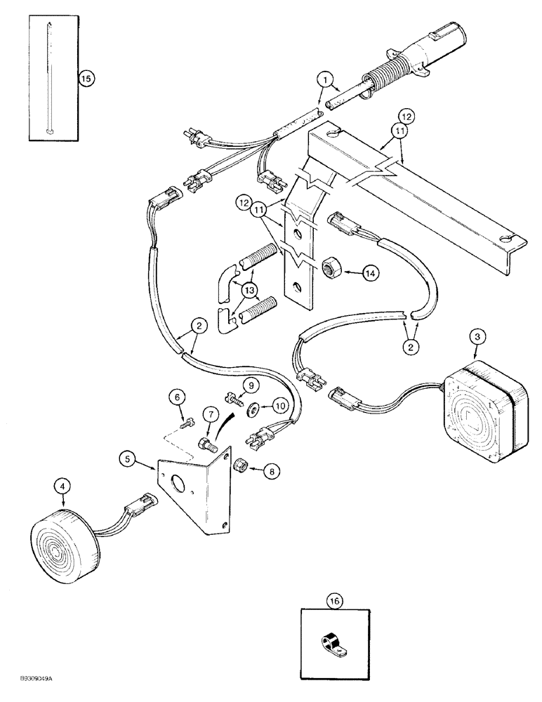 Схема запчастей Case IH 950 - (4-08) - LIGHTING SYSTEM, 8 ROW WIDE VERTICAL FOLD, 12 ROW NARROW VERTICAL FOLD (04) - ELECTRICAL SYSTEMS