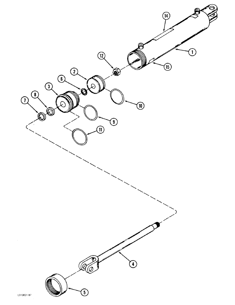 Схема запчастей Case IH 8100 - (8-20) - DEPTH CONTROL CYLINDER, 3-1/2 X 12 INCH (08) - HYDRAULICS