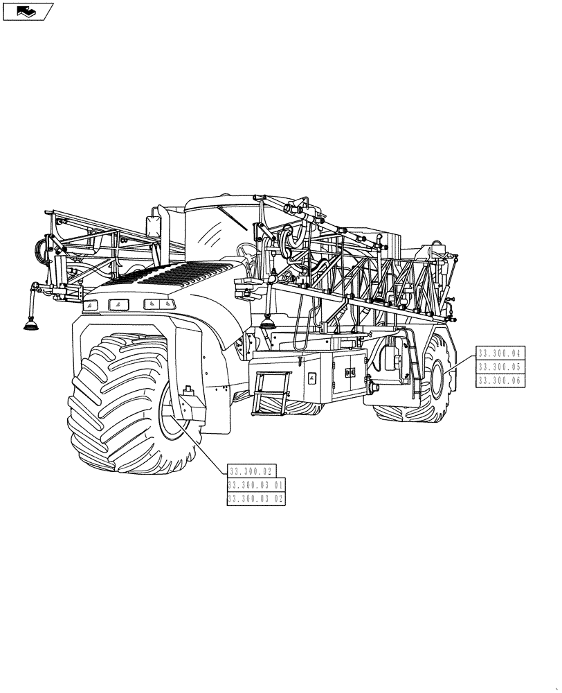 Схема запчастей Case IH TITAN 3030 - (00.000.33) - PICTORIAL INDEX - BRAKES & CONTROLS (00) - GENERAL & PICTORIAL INDEX