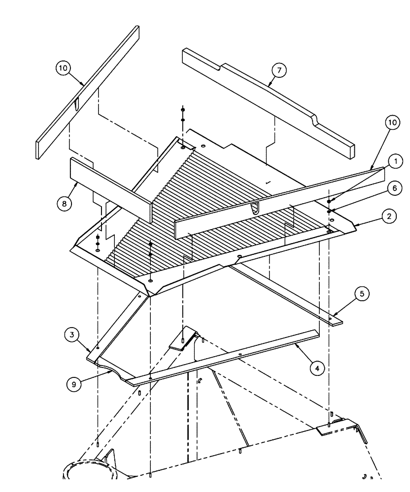 Схема запчастей Case IH FLX3300B - (04-015) - RADIATOR SCREEN ASSEMBLY-TOP Frame & Suspension