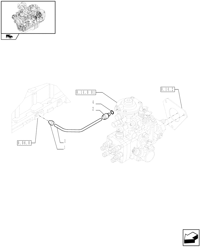 Схема запчастей Case IH F4GE9684D J603 - (0.14.6) - INJECTION EQUIPMENT - PIPING (2852349) 