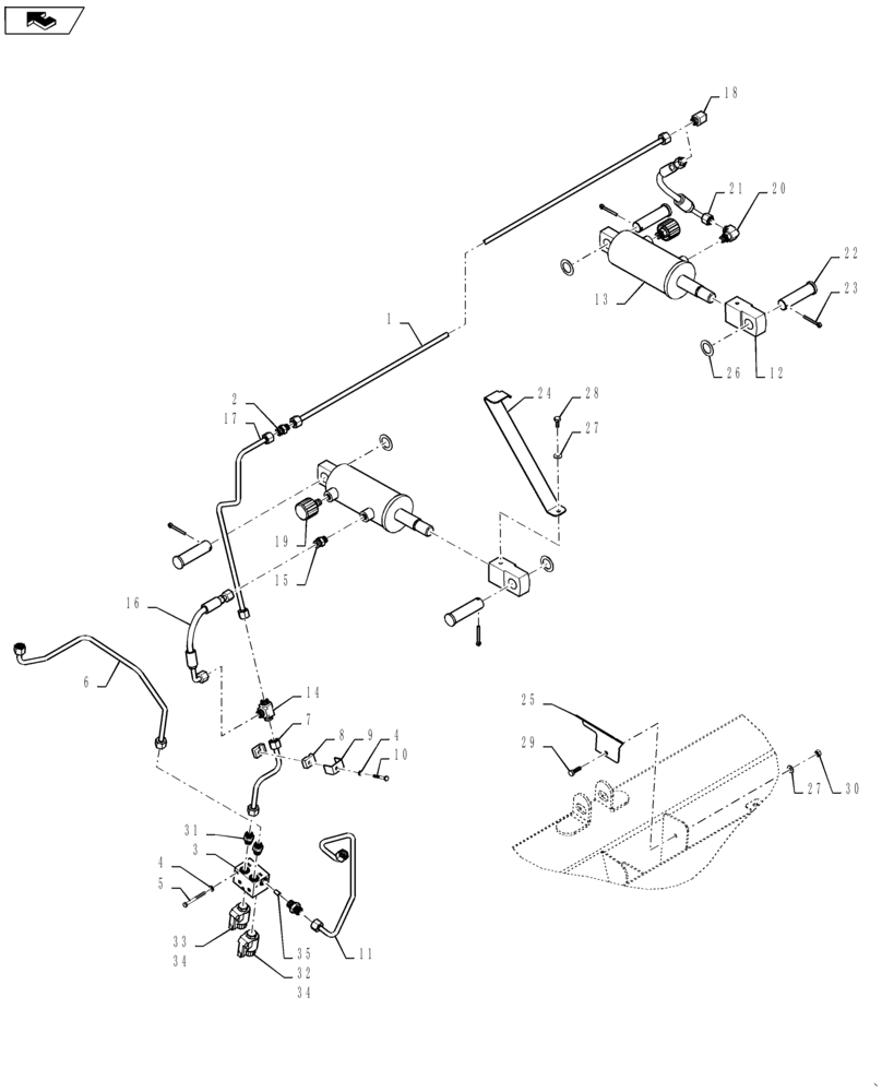 Схема запчастей Case IH 3152 - (35.410.11) - HYDRAULIC SYSTEM , FORE - AFT (35) - HYDRAULIC SYSTEMS