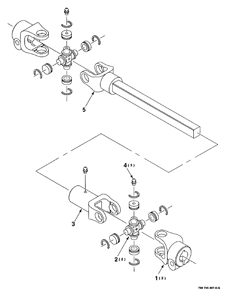 Схема запчастей Case IH 8315 - (5-10) - U-JOINT ASSEMBLY, UPPER JACKSHAFT, 700705407 U-JOINT ASSEMBLY COMPLETE (09) - CHASSIS