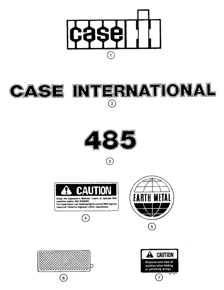 Схема запчастей Case IH 485 - (9-18) - DECALS, CASE IH (09) - CHASSIS/ATTACHMENTS